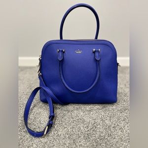 Royal blue Kate Spade tote with handles and removable shoulder strap